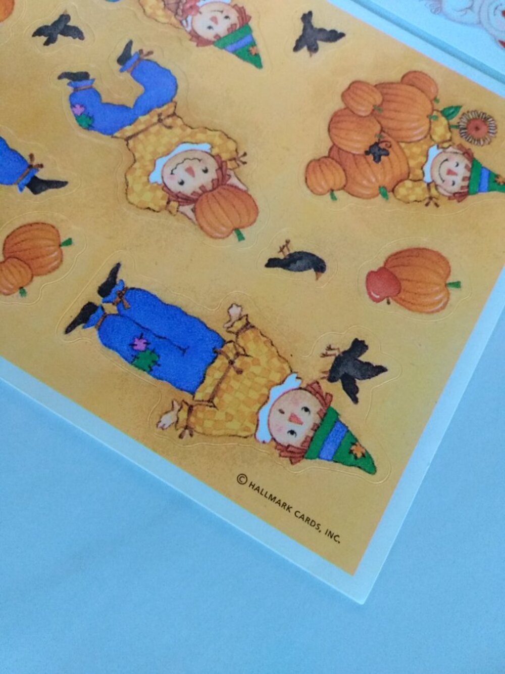 Vintage 90s Halloween Stickers Hallmark Valentine's Day, Pumpkins and Scarecrows - Picture 6 of 16